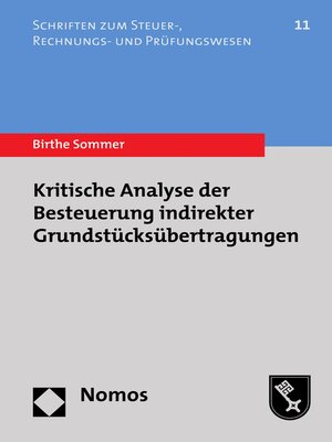 cover image of Kritische Analyse der Besteuerung indirekter Grundstücksübertragungen